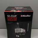 Mueller 12-Cup Drip Coffee Maker - Borosilicate Carafe, Auto-Off, Reusable Filter, Anti-Drip, Keep-Warm Function, Clear Water Level Window Coffee Machine, Kitchen Essentials & Accessories (Black)