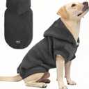 BINGPET Dog Hoodie for Large Medium Small Dogs, Sherpa Hooded Dog Sweater with Pocket Leash Hole for Boy Girl Dogs,Soft Warm Fleece Dog Winter Clothes Cold Weather Coats Jacket for Puppy Sweatshirt,L