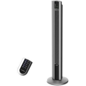 Lasko Tower Fan, Oscillating Performance, Remote Control, Nighttime Setting, Timer, 3 Speeds, High-Velocity Tower Fan, Room Fan for Bedroom or Office, 48" Gray, T48314