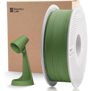 Bamboo Lab PLA-CF Carbon 3D Printer Filament - Matcha Green 14500, 1.75mm 1kg with Reusable Spool,Carbon Fiber PLA Reinforced 3D Printing Filament, RFID Smart Print,AMS & AMS Lite Consumables