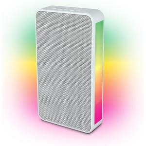 Wall-Mounted Bluetooth Speaker with RGB Light, 10W Wireless Garage Audio System, Outdoor Powered Speakers for Patio, Backyard, or Movie Projector Setup, White, (1 Pack)