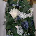 Ling's Moment 5FT Dusty Blue Artificial Flower Garland Rose Leaves Floral Garland Arch Flowers Vine Table Centerpieces Decoration