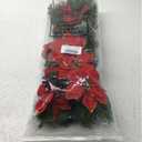 Hotop 6 Pcs Christmas Artificial Poinsettias Florals 19.6 Inch Large Christmas Poinsettia Decorations Red Green Christmas Flower Picks Stem for Christmas Tree Ornament Wreath DIY Xmas Party Decor