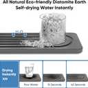 24'' Longer Faucet Mat for Kitchen Sink [Diatomite Stone Super Fast Drying] Stone Faucet Mat for Kitchen Sink Splash Guard Sinks Stones Quick Dry Around Faucets Stones Drying Mats Bathroom