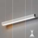 Silver 4FT 1Pack LED Linear Lights 50/45/40/35/30W Up and Down Light, 3000K/4000K/5000K 4 Feet Commercial Linkable Shop Lighting for Office Garage Shop Dining Room bar,0-10V Dimmable