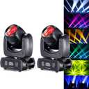 120W LED Moving Head Dj Light Roto Prism Beam Stage Lights 2 Pack, 8 GOBOs 8 Colors DMX 512 12CH Sound for Disco Party Stage Lighting (2)