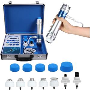 Shockwave Therapy Machine, Effective Electromagnetic Extracorporeal E-D Shock Wave Therapy Machine Pain Relief Body Massager Muscle Relax Massage Gun with 7 Massage Heads