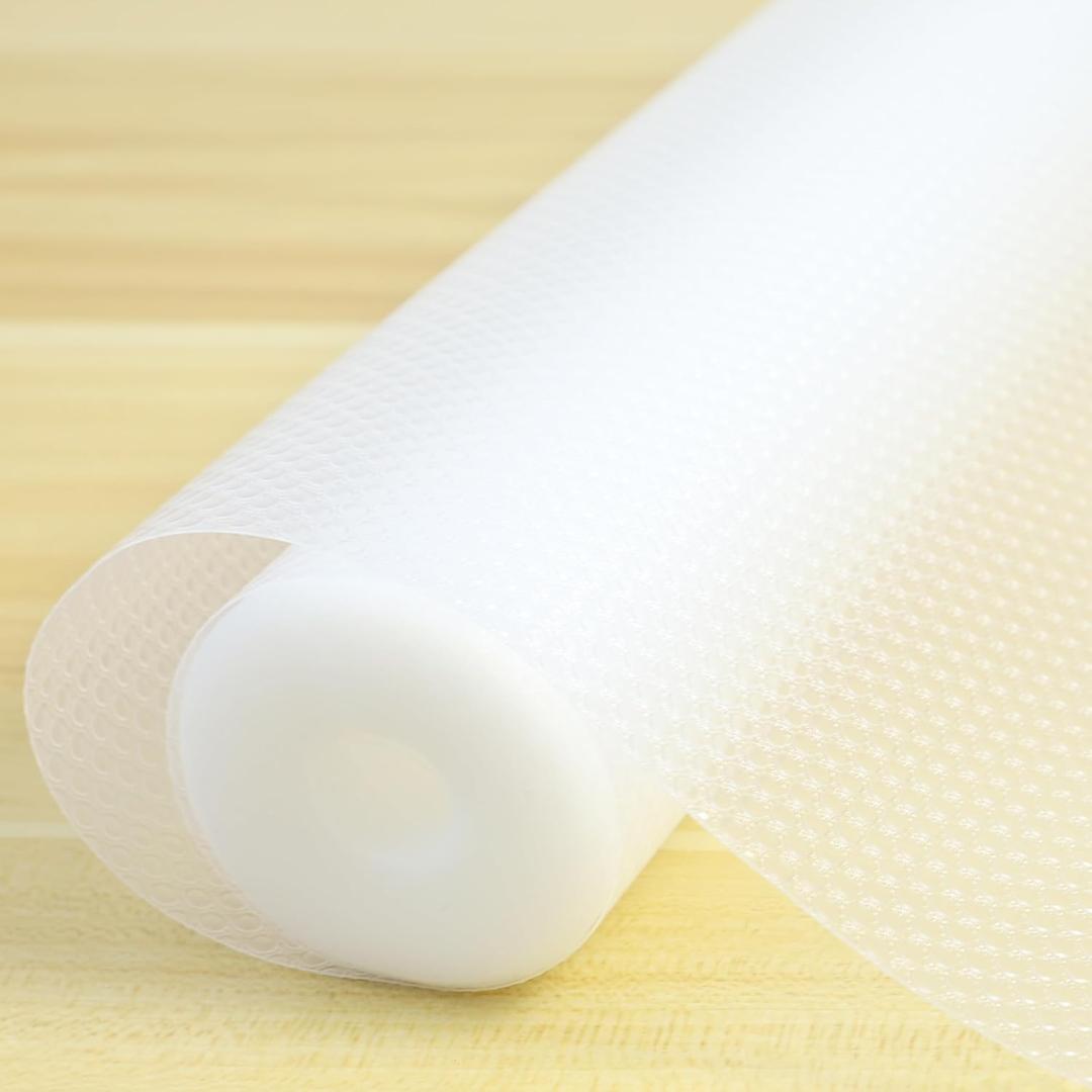 Shelf Liners for Kitchen Cabinets 10 Inch Wide X 20 Ft Non Adhesive Cabinet Drawer Liners Non Slip Waterproof Strong Grip Pantry Shelves Liners for Refrigerator Closet Cupboard Mat Bathroom Drawer (Clear)