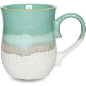 Bosmarlin Large Ceramic Coffee Mug, 20 Oz, Big Tea Cup for Office and Home, Dishwasher and Microwave Safe(20 Oz, Mint Green)