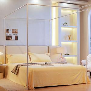 AIKASY Premium Canopy Bed Frame Post for Queen Size Beds, Enhanced Metal Poles, Four Corner Bed Brackets, Ideal for Metal and Wood Bed Frames, Bedroom Decor Upgrade White, Queen