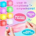 8 Pack Stress Cube, Slow Rising Ice Cube Stress Balls for Adults Kids, Sensory Fidget Toy for Anxiety Relief, Square Shape Squishy Ball Toys for Classroom Prizes, Cube Squishy for Party Favors