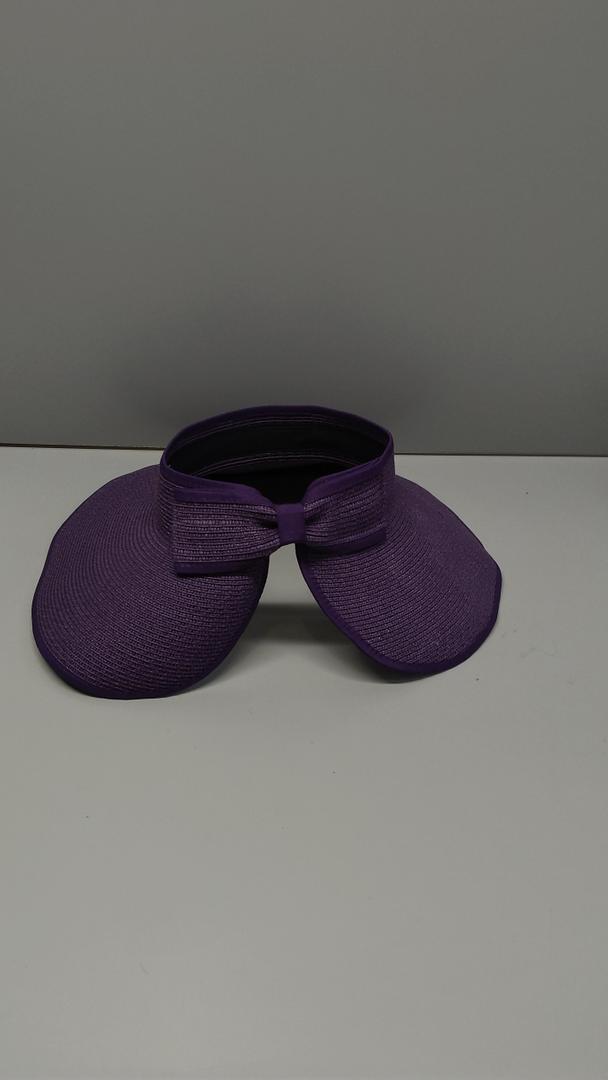 Straw Sun Visor for Women, Wide Brim UPF 50+ Protection Beach Hat, Adjustable, Roll Up Foldable Ponytail Cap with Chin Strap