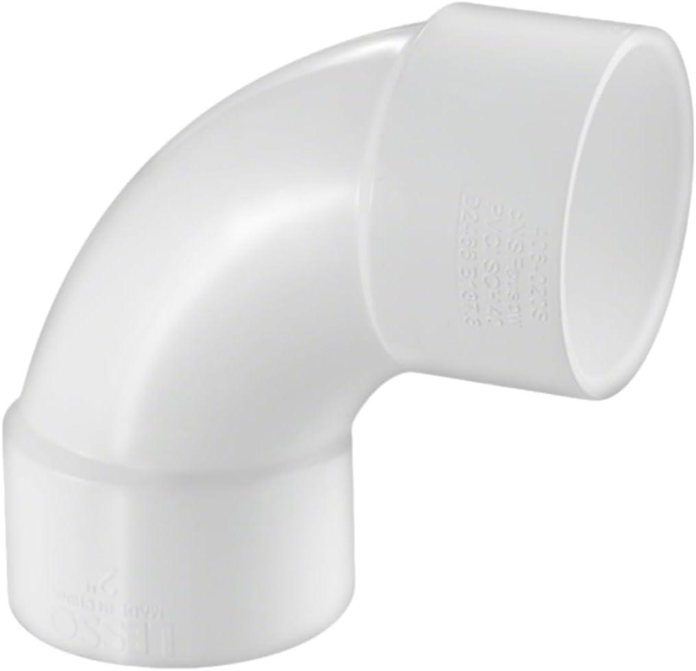 LESSO 3" PVC 90 Degree Sweep Elbow, 3 inch PVC Pipe Fittings High Flow Capacity White for Plumbing and Pool Systems, Schedule 40 White