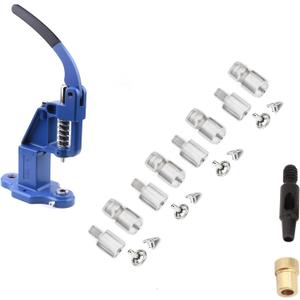 Double Cap Rivet Press Machine and Die Set for 5mm, 6mm, 7mm and 9 mm Rivets