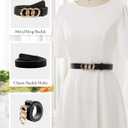 Bbonlinedress Womens Waist Belts for Jeans Pants Dresses Fashion Ladies Leather Belts with Gold Buckle