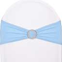 50pcs Stretch Spandex Chair Sashes for Baby Shower Wedding Chair Covers Party Banquet Decoration Elastic Chair Bands for Event(Light Blue)