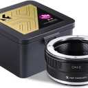 K&F Concept Olympus OM to Sony E Mount Adapter - Prime Telephoto Lens, Manual Focus, Brass Aluminum Construction, Black