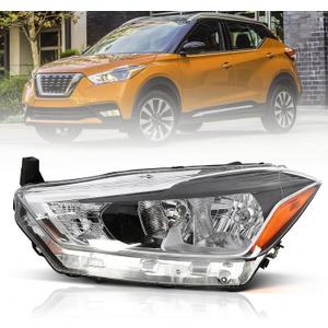 Driver Side Halogen Headlight Compatible with Kicks S/SR/SV 2018-2020 Headlamp 26060-5RL0A NI2502264 (Left)