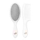 T3 Detangle Duo Brush Set | Detangling Brush and Shower Comb Set | Comb to Disperse Liquid & Brush to Detangle Wet Hair| For All Hair Lengths and Textures, white, 1 Count (Pack of 1)