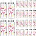 Baderke 24 Pcs Hawaiian Plastic Cups with Lids and Straws 13.5 oz Tropical Luau Clear Drinking Cup for Whiskey Soda Tea Juice Smoothies Coffee Milk Beach Birthday Party Supplies (Flamingo)
