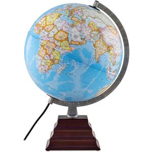 Waypoint Geographic Pacific Plus Illuminated Globe, 12" Blue Ocean-Style World Globe, Up-to-Date Light-Up Globe for Home and Office Decor, 19.5 H x 13.5 W x 12 D
