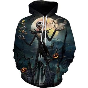 Unisex Nightmare Before Christmas Jack & Sally Novelty Hoodie 3D Print Sweatshirts Hoodie
Size XL