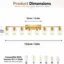IZORRO Bathroom Light Fixtures, Modern Vanity Lights, Bathroom Lighting Fixtures Over Mirror with Clear Glass Shade, Wall Sconce for Living Room Cabinet Bedroom (Brushed Gold, 8-Light)