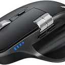 TECKNET Wireless Mouse, Bluetooth Mouse (BT5.3/5.0 & 2.4G) Rechargeable Ergonomic Optical Mouse with 6 Adjustable DPI, Side Scroll, Quiet Clicks, USB A Receiver, 7 Buttons, Wide Compatibility  Black