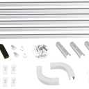 Aluminum Curtain Track Rail Set, Ceiling or Wall mount, Heavy DutyRoom Divider Ceiling Track Set for Curtains with Hooks, Corner Connectors(Set of 2) Curtain Rail System (12-18 Ft Track Set)