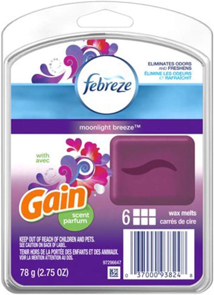 Febreze Wax Melts with Gain Scent, Moonlight Breeze, 2.75 oz (2.75 Ounce (Pack of 1)