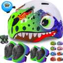 Toddler/Kids Bike Helmet Set for Boys Girls 3D Adjustable Kids Helmet Protective Gear Set Knee Elbow Wrist Pads and Multi-Sports Skateboard Scooter Cycling Roller Balance Bike, S
