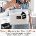 Extra Large Flour Sugar Storage Containers Set – 11L | 372oz Airtight Flour Container with Easy Carry Handle, BPA-Free, Flour and Sugar Containers, Pantry Kitchen Canisters, Fits 14 lbs Flour, 11 Liter | 372 Ounce | 11.6 Quarts
