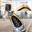 For Chevy Key Fob Cover Accessories- Matte TPU Key Fob Cover with Leather Keychain for Equinox Malibu Camaro Cruze Blazer Traverse Trax and More. (Champagne Gold, 4-Buttons)