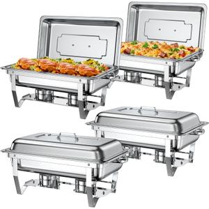 Rengue 9.5 QT Chafing Dishes for Buffet, 4 Pack Chafing Dish Buffet Set
High Premium Stainless Steel Food Warmers Heating & Cooling for Parties Buffet, Gatherings, Banquet, Weddings, Events Serving