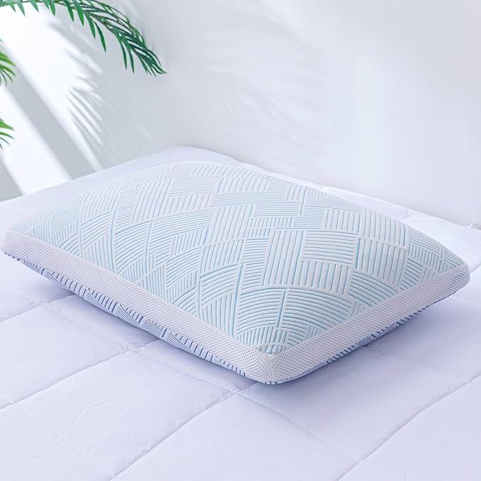 Shredded Memory Foam Cooling Soft Bamboo Viscose Pillow Adjustable Hypoallergenic Hotel Quality Pillow for Side, Back or Stomach Sleeper, Oeko-TEX Certified King Size
