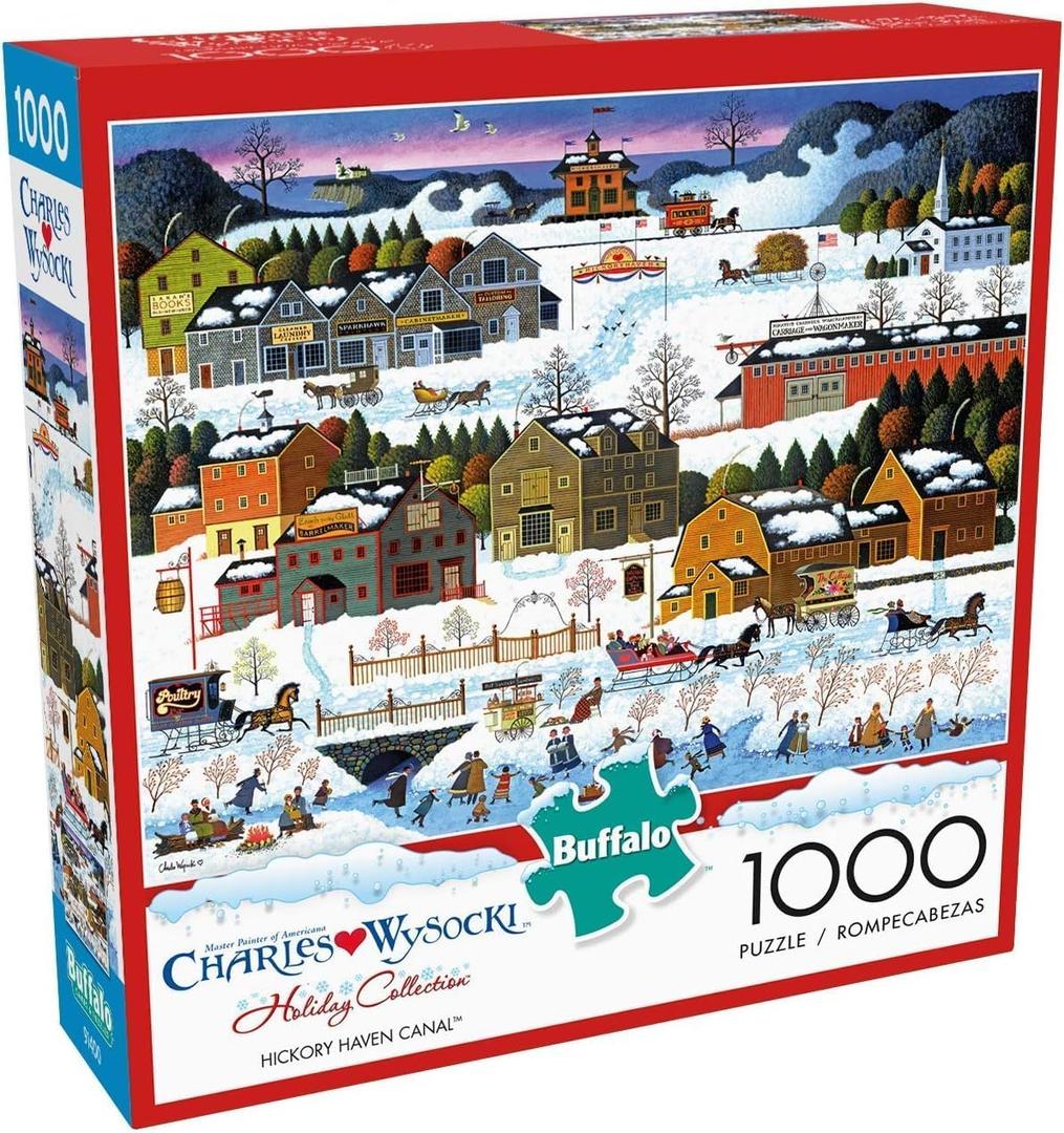 Buffalo Games - Charles Wysocki - Hickory Haven Canal - 1000 Piece Jigsaw Puzzle for Adults -Challenging Puzzle Perfect for Game Nights - Finished Size is 26.75 x 19.75 (Large)