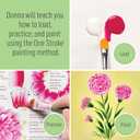 FolkArt, Carnation One Stroke Beginner Painting Kit, Includes 5 Colors, 1 Flat Brush, and a Reusable Teaching Guide