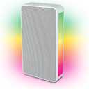Wall-Mounted Bluetooth Speaker with RGB Light, 10W Wireless Garage Audio System, Outdoor Powered Speakers for Patio, Backyard, or Movie Projector Setup, White, (1 Pack)