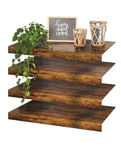 Makentra 4 Pcs 36×12 Wire Rack Covers for Shelves – Engineered Wood Shelf Covers for Wire Shelving, Rustic Farmhouse Style for Pantry, Closet (4 pcs, 36×12 Inch)