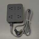 Power Strip with USB C Ports(2 USB C), HANYCONY 8 Outlets Surge Protector with 5 Ft Extension Cord, Flat Plug Wall Mount, Desk Charging Station for Home Office, ETL Listed Gray