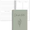 Church Notes Journal Sermon & Podcast Christian Notebook Guided Journal to Write Key Points, Bible Verses, Notes, and Application for Men and Women Gift Idea(Dark Green)