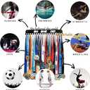 Sports Medal Hanger Display Holder Hook Rack for 60 Medals-16 Wide with 20 Hooks-Black-Easy Use Awesome Gifts (16 inches long Pack Box)