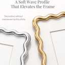 4x6 Wavy Picture Frame, Zinc Alloy Gold Frame, Tempered Glass | Decorative wave profile with included 3x5 mat, ideal for wedding photos, anniversaries, portraits, and elegant home dcor