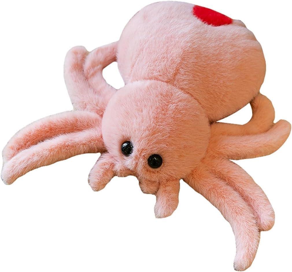 JOSON 10 Inch Halloween Cartoon Spider Plush Toy, Cute Spider Plush Toy, Boys Girls Bedroom Party Decoration (Pink)