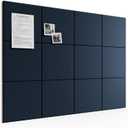 Bumusty 48" x 36" Large Cork Board Alternative, Carbon Blue | 12-Pack Felt Bulletin Board Tiles, 60 Adhesive Tabs, 30 Pushpins, Home, Office, Classroom, Vision Board, Solid Tile 12-Pack