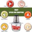 Electric Food Chopper, 5-Cup Food Processor by Homeleader, 1.2L Glass Bowl Grinder for Meat, Vegetables, Fruits and Nuts, Stainless Steel Motor Unit and 4 Sharp Blades, 300W