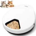 UBPET F10 Automatic Cat Feeder Wet Food, 5 Meal Timed Dispenser, Semiconductor Cooling, 24-Hour Freshness 3 Cooling Modes, Dry and Wet Food Automatic Feeder for Cats and Dogs (Brown)