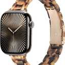 Slim Resin Band Compatible With Apple Watch Band Women 40mm 44mm 41mm 45mm 38mm 42mm 46mm, 14mm Thin Lightweight Bracelet Dressy Wristband For iWatch Band Women Series 11 10 SE SE 2 SE3 9 8 7 6 5 4 3 (Cow pattern)