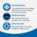HCS Black Stethoscope, Classic Lightweight - Medical, Dual Head Stethoscopes for Nurses, Nursing School, Student Essentials, Work, Home - 22 inch Tubing