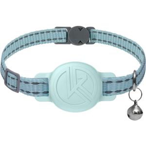 Tile Sticker Holder Cat Tracking Collar (2024) - Breakaway, Reflective Kitten Collar with Bell and Holding Case for Tile by Life360 (Blue)